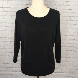 RACHEL ZOE Black Scoop Neck Pullover Top sz M